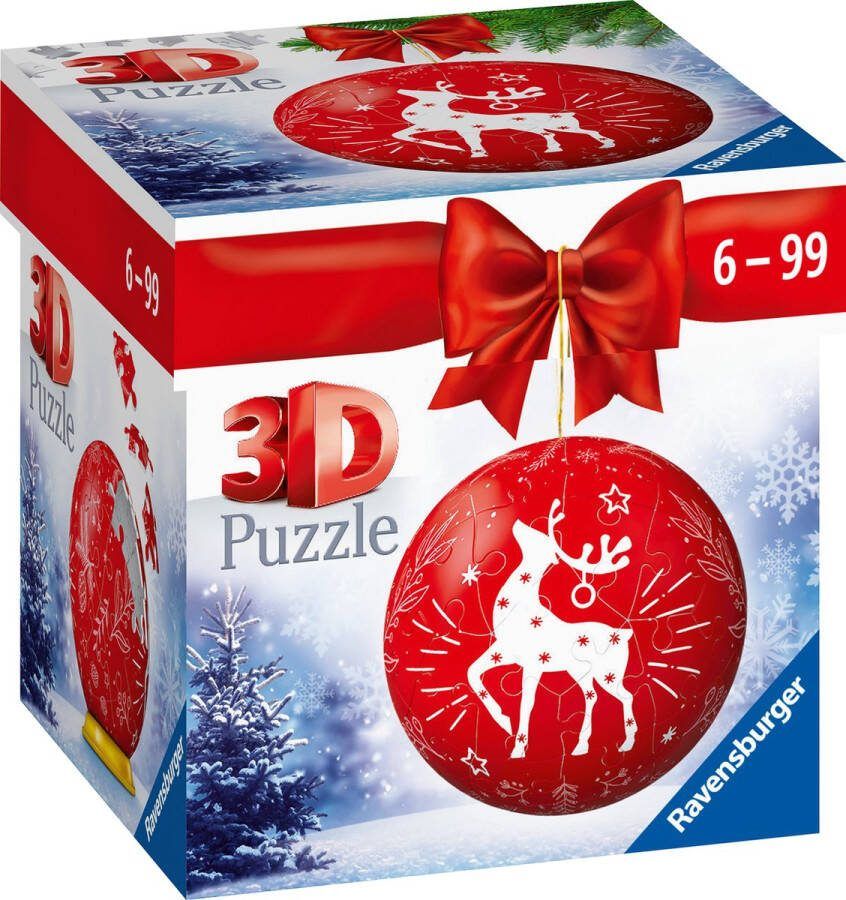 Ravensburger Kerstbal Rendier- 3D Puzzel Puzzleball 54 stukjes