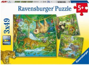 Ravensburger Kinderpuzzel In het oerwoud 3 x 49 stukjes