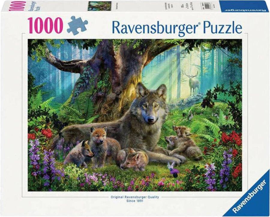 Ravensburger puzzel Familie wolf in het bos 1000 stukjes