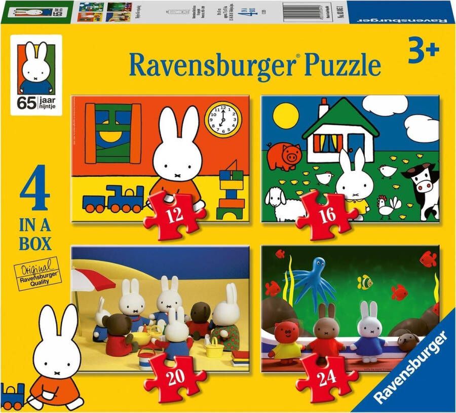 Ravensburger Nijntjes verjaardag 4in1box puzzel 12+16+20+24 stukjes kinderpuzzel