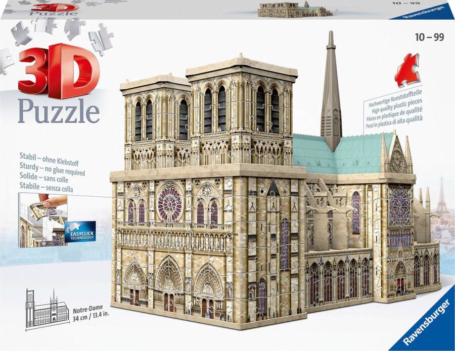 Ravensburger Notre Dame Parijs 3D puzzel gebouw 324 stukjes
