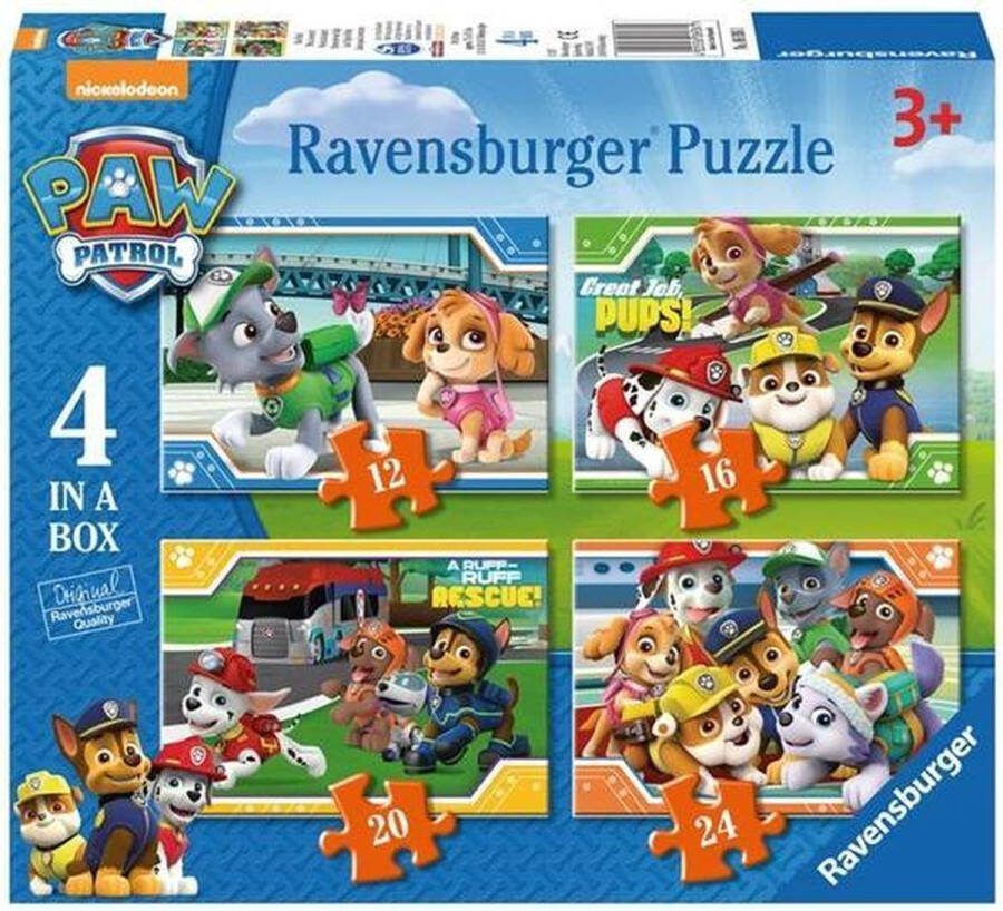 Ravensburger PAW Patrol 4in1box puzzel 12+16+20+24 stukjes kinderpuzzel
