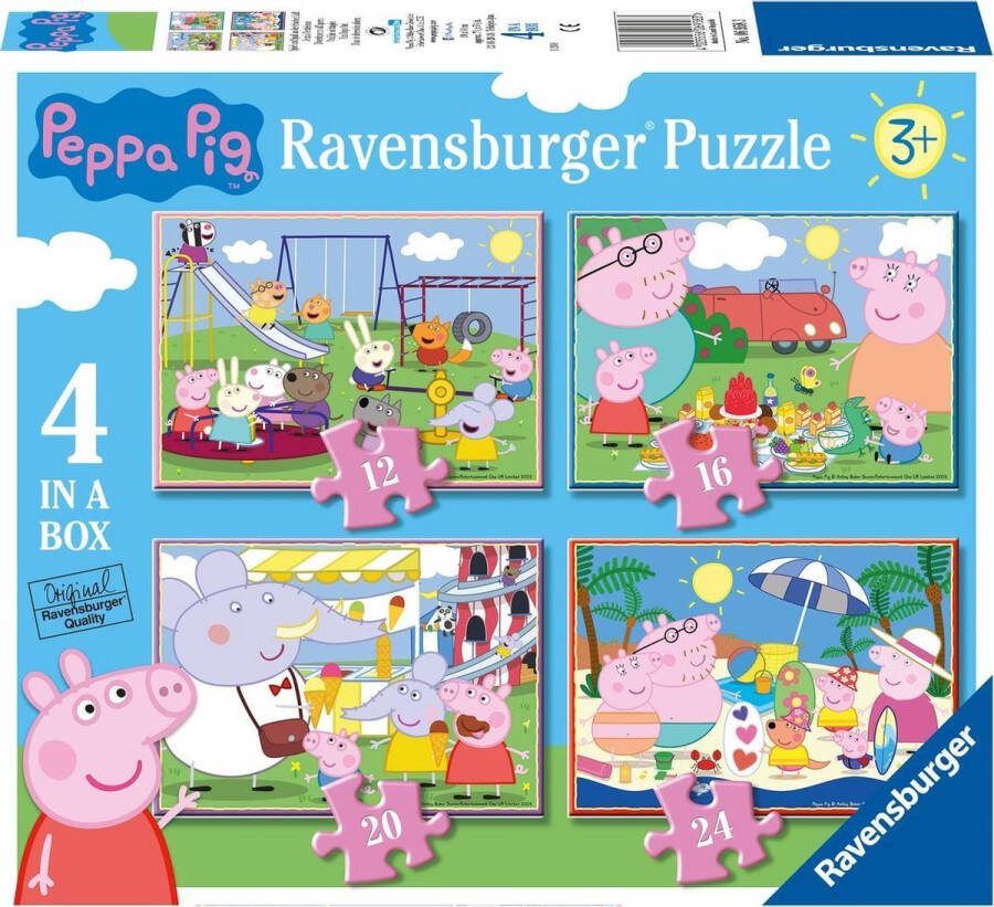 Ravensburger puzzel 4 in 1 Vrolijke uitstapjes Peppa big 12-16-20-24 stukjes