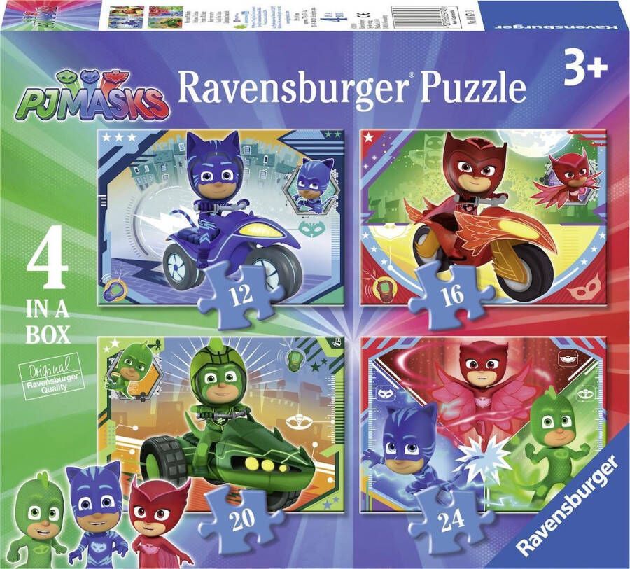 Ravensburger PJ mask 4in1box puzzel 12+16+20+24 stukjes kinderpuzzel