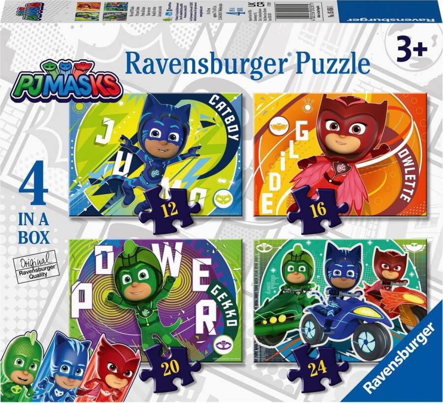 Ravensburger PJ Masks 4in1box puzzel 12+16+20+24 stukjes kinderpuzzel