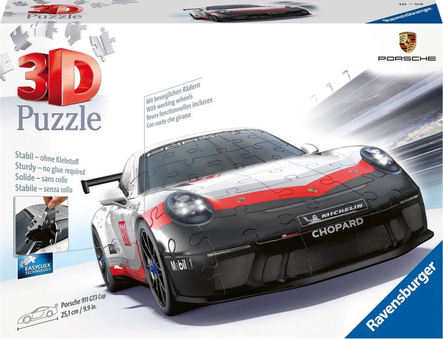 Jorz RAVENSBURGER 3D-puzzel Porsche 911 GT3 Cup 108 stukjes