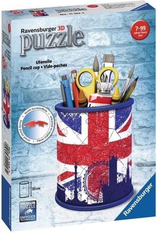 SpellenRijk RAVENSBURGER Puzzel 3D Pot a crayons Union Jack