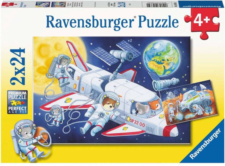 Ravensburger puzzel Animals in Space Legpuzzel 2x24 stukjes