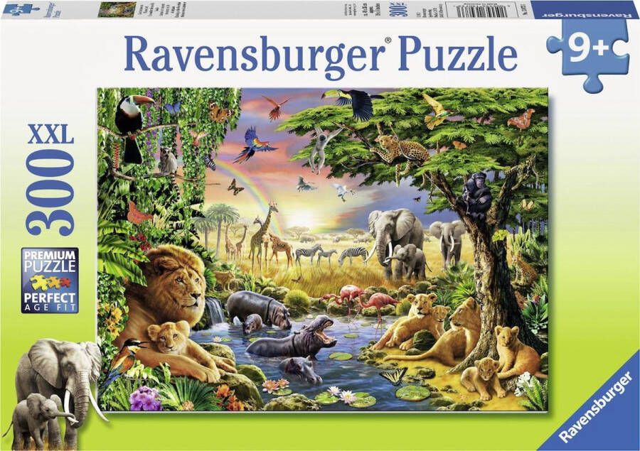 Ravensburger puzzel Avondzon bij de Drinkplaats Legpuzzel 300XXL stukjes