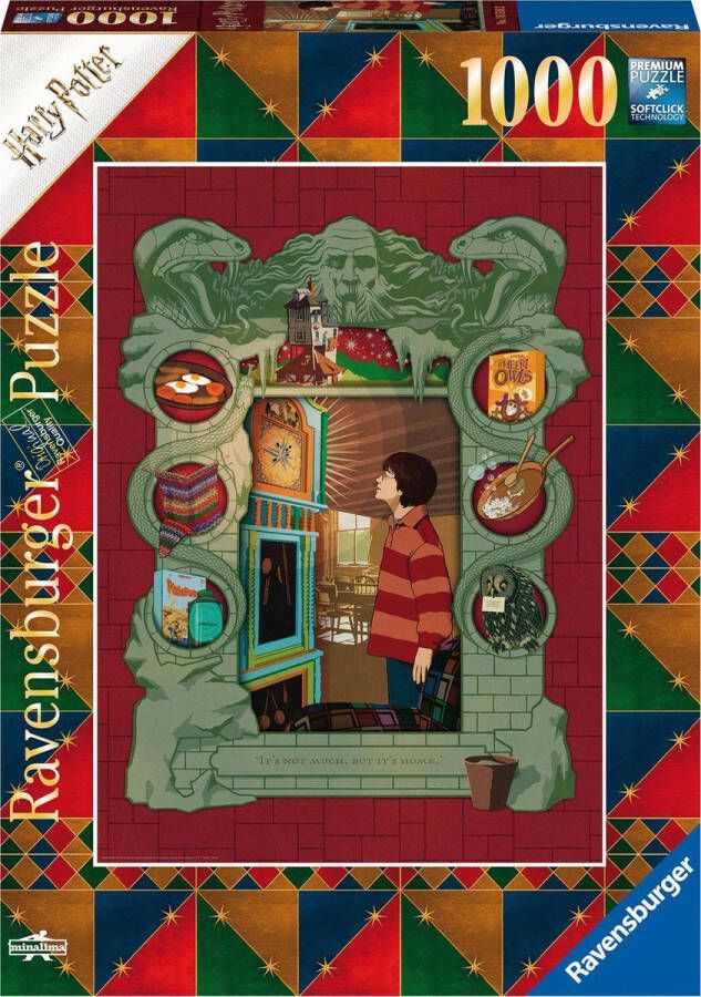 Ravensburger Puzzel 1000 p Harry Potter bij de familie Weasley (Verzamel Harry Potter MinaLima)