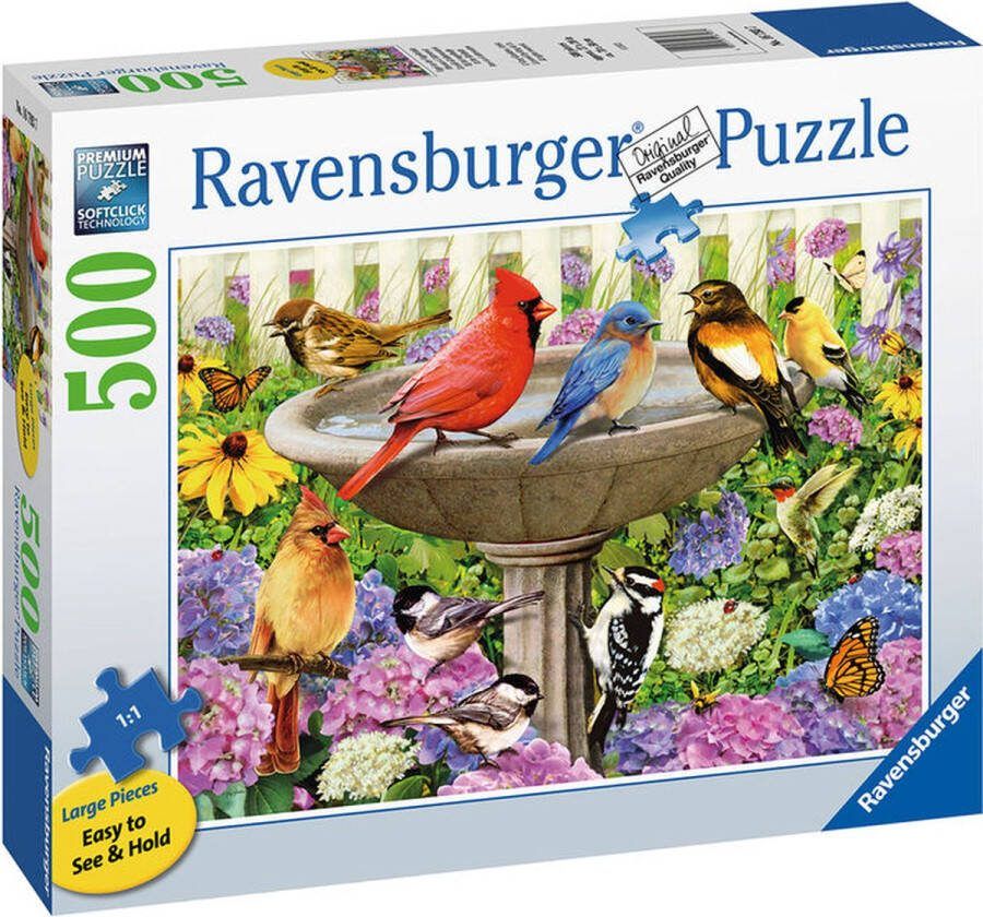 Ravensburger puzzel Bij het vogelbadje Legpuzzel 500 stukjes