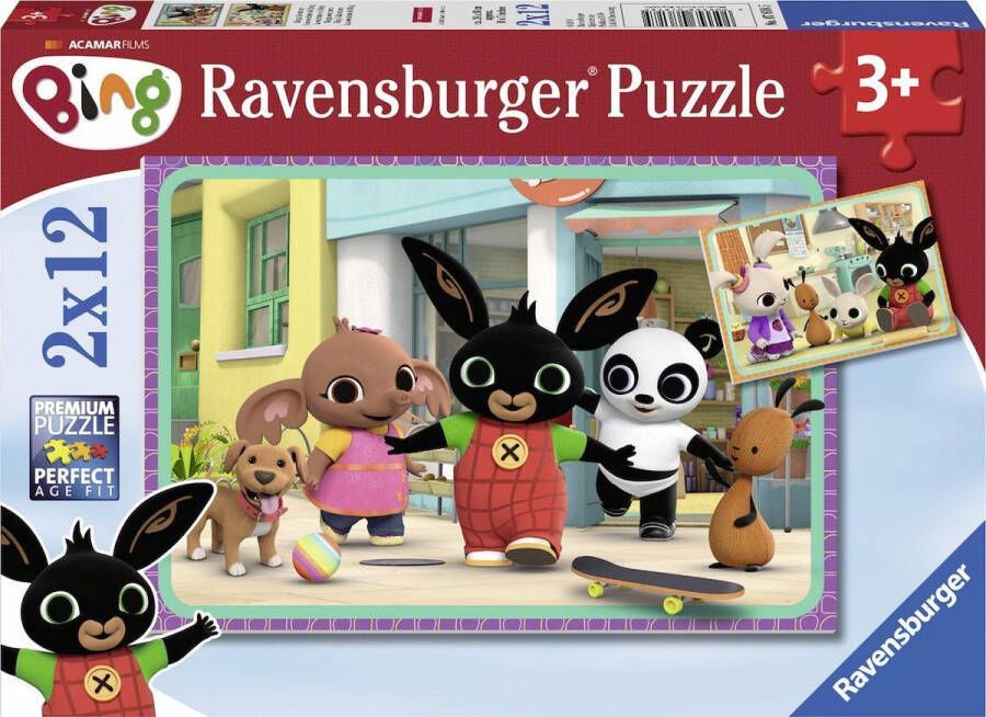 Ravensburger puzzel Bing Bunny Twee puzzels 12 stukjes kinderpuzzel