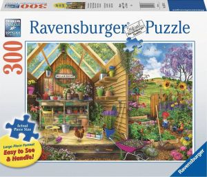 Ravensburger puzzel Blik in het tuinhuis Legpuzzel 300 stukjes extra groot