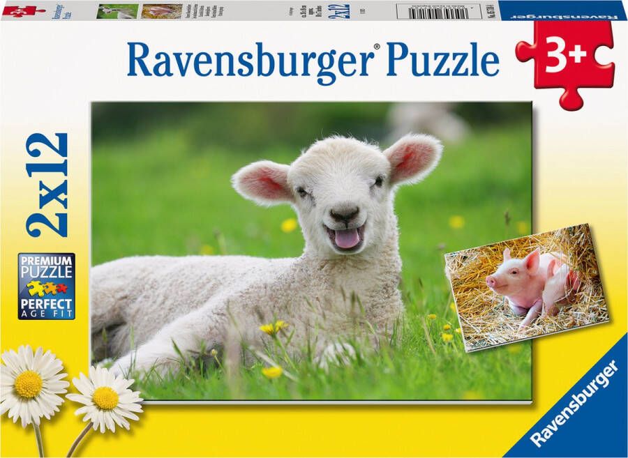 Ravensburger Puzzel Boerderijdieren Legpuzzel 2x12 stukjes