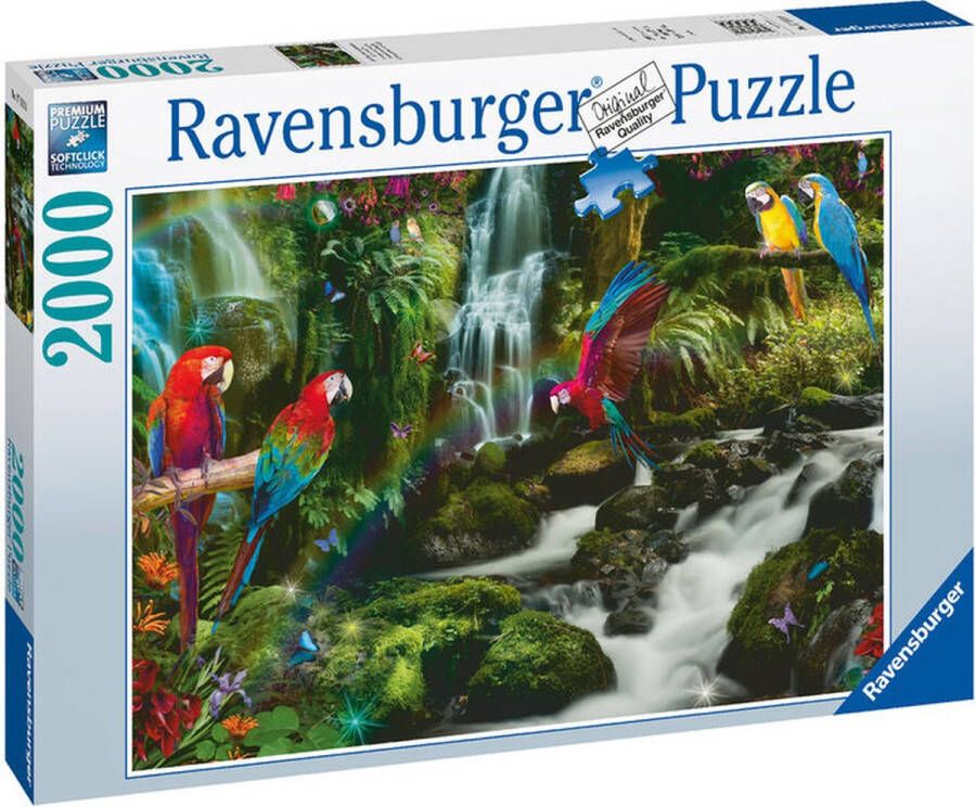 Ravensburger puzzel Bonte papegaaien in de jungle legpuzzel 2000 stukjes