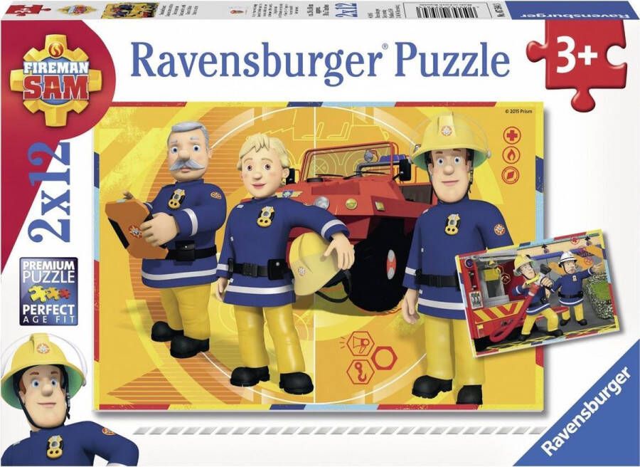 Ravensburger puzzel Brandweerman Sam aan het werk- 2x12 stukjes kinderpuzzel