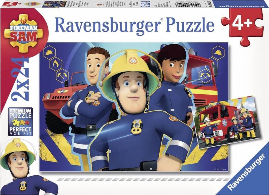 Ravensburger puzzel Brandweerman Sam helpt je uit de brand 2x24 stukjes kinderpuzzel