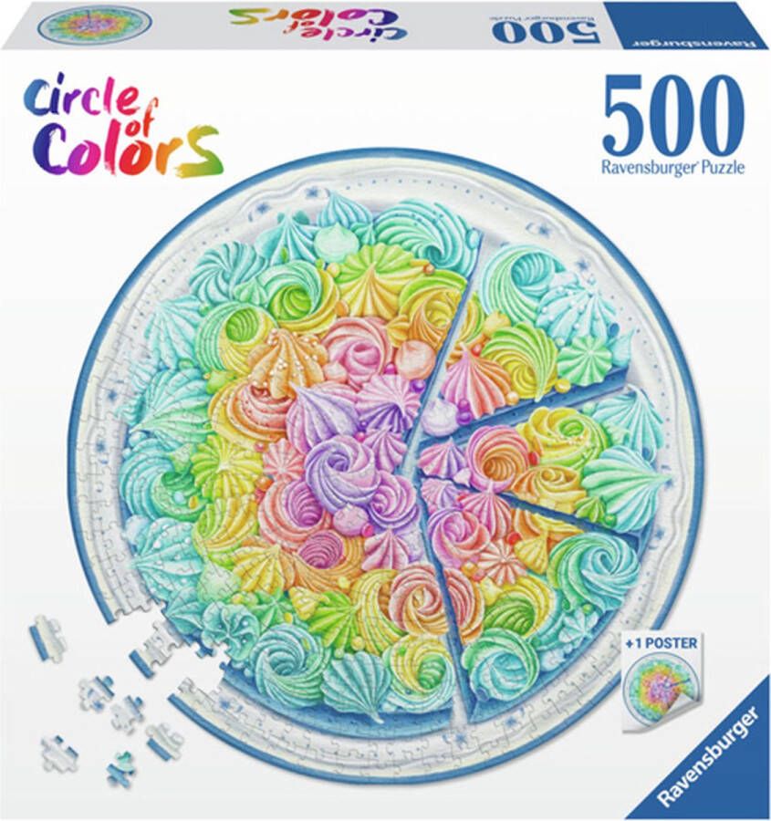 Ravensburger Round puzzle circle of colors Rainbow cake Regenboog taart puzzel