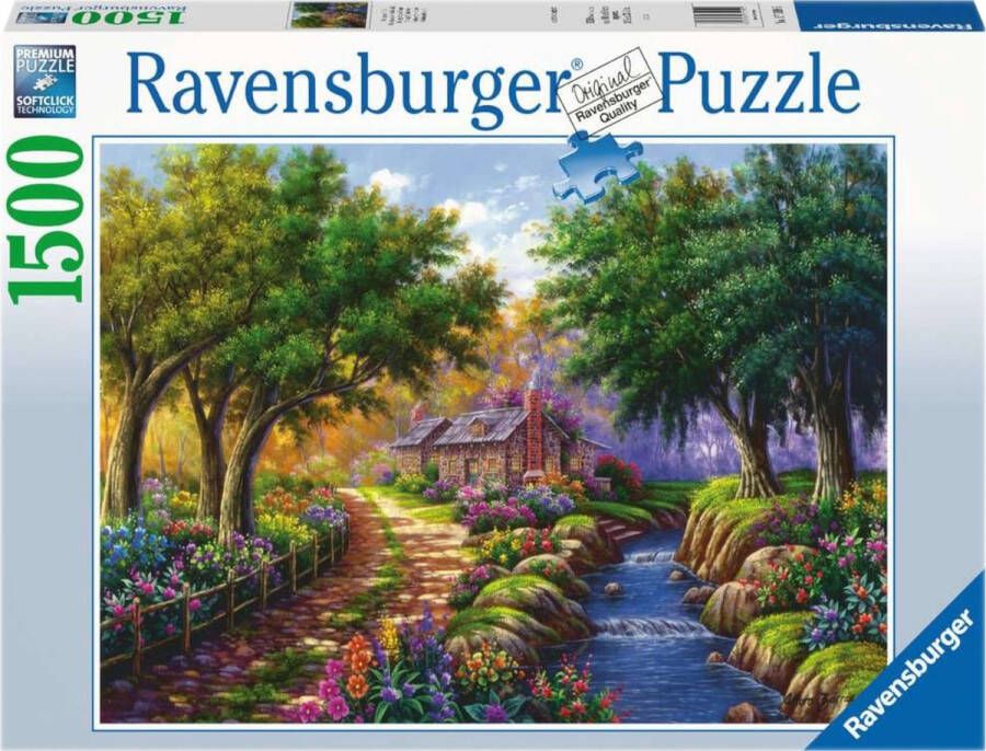 Ravensburger puzzel Cottage bij de rivier Legpuzzel 1500 stukjes