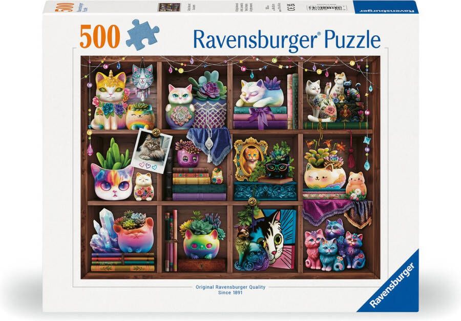 Ravensburger puzzel Cubby Cats and Succulents Legpuzzel 500 stukjes