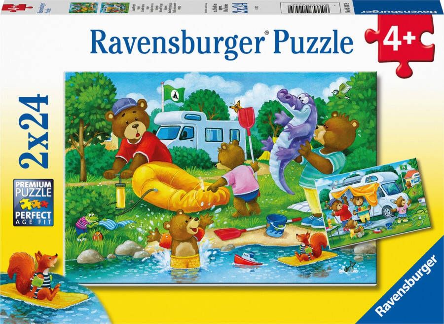 Ravensburger puzzel De Familie Beer Gaat Kamperen 2x24 stukjes Kinderpuzzel