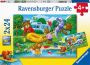 Ravensburger puzzel De Familie Beer Gaat Kamperen 2x24 stukjes Kinderpuzzel - Thumbnail 1