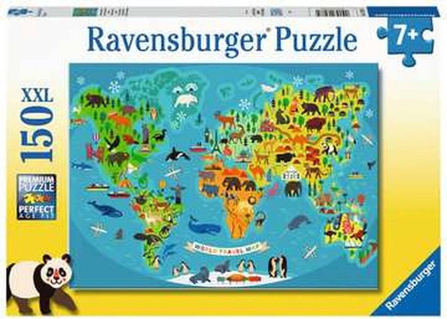 Ravensburger puzzel Dieren Wereldkaart Legpuzzel 150XXL stukjes