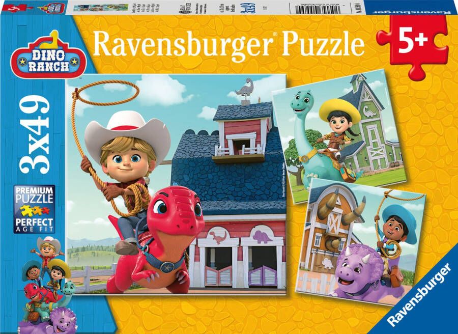 Ravensburger puzzel Dino Ranch 3x49 stukjes Kinderpuzzel