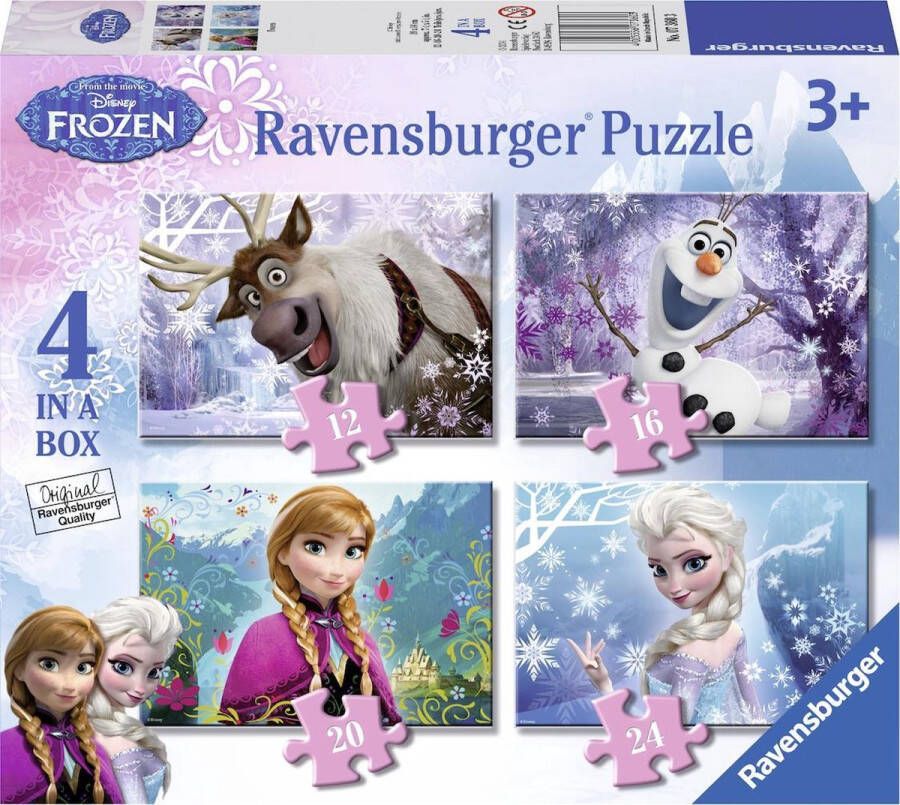 No brand Ravensburger Disney Frozen puzzelset 12 + 16 + 20 + 24 stukjes