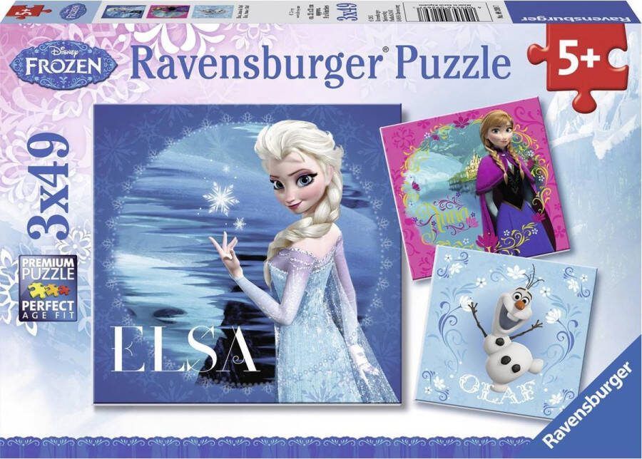 Ravensburger puzzel Disney Frozen Elsa Anna & Olaf 3x49 stukjes kinderpuzzel
