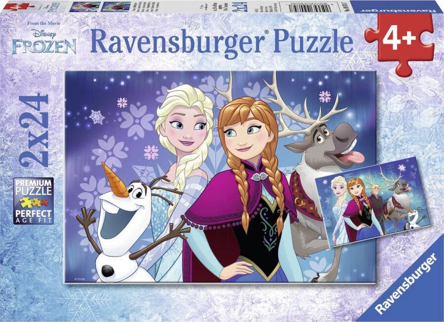 Ravensburger puzzel Disney Frozen: Noorderlichten- 2x24 stukjes kinderpuzzel