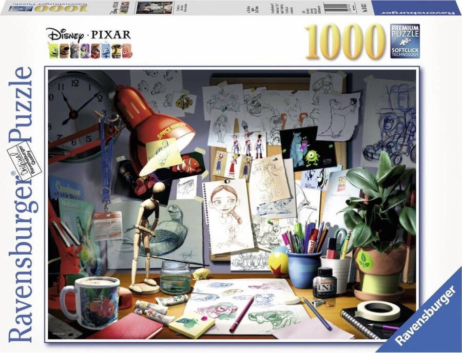 Ravensburger puzzel Disney Pixar The Artist's Desk Legpuzzel 1000 stukjes