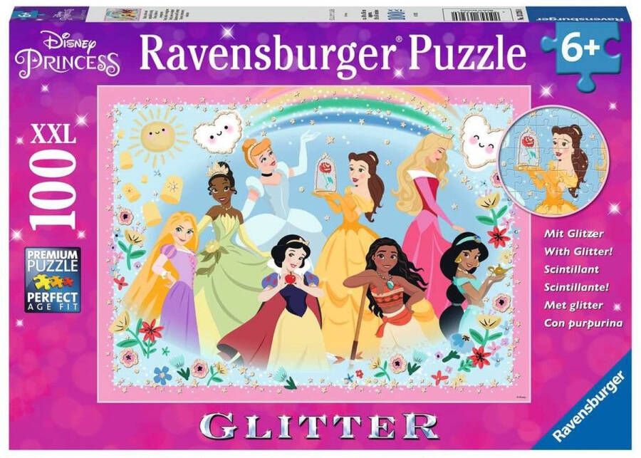 Ravensburger Kinderpuzzel 100 XXL Disney Sterk mooi en dapper (glitter)