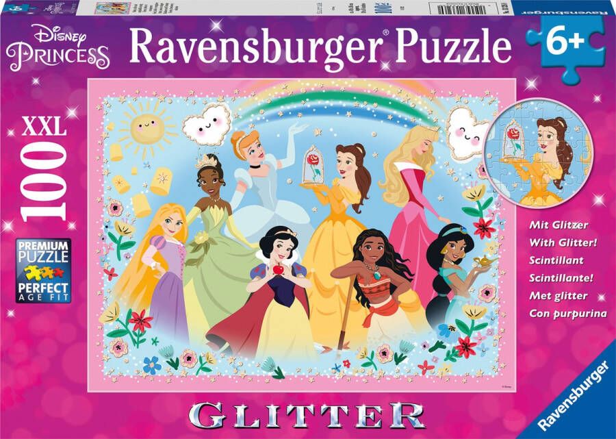 Ravensburger Kinderpuzzel 100 XXL Disney Sterk mooi en dapper (glitter)