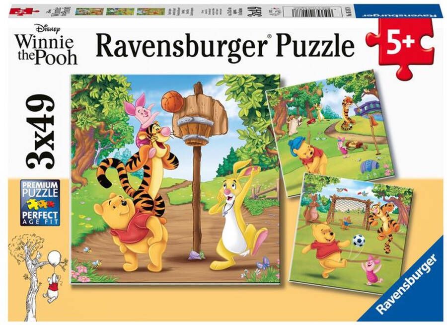 Ravensburger puzzel Disney Winnie the Pooh Sportdag 3x49 stukjes Kinderpuzzel