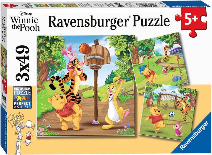 Ravensburger puzzel Disney Winnie the Pooh Sportdag 3x49 stukjes Kinderpuzzel
