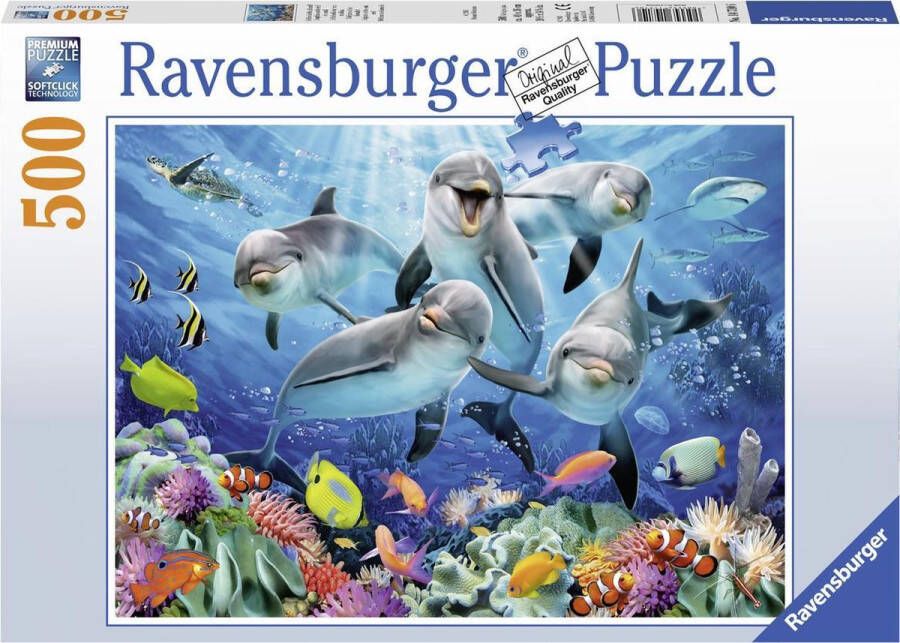 Ravensburger puzzel Dolfijnen in het koraalrif Legpuzzel 500 stukjes