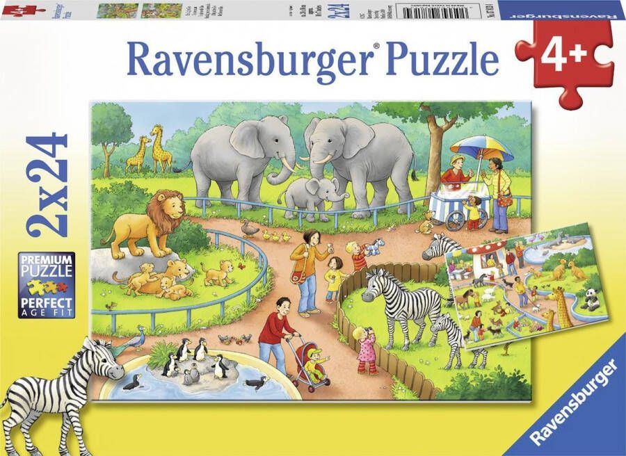 Ravensburger puzzel Een dag in de dierentuin 2x24 stukjes kinderpuzzel