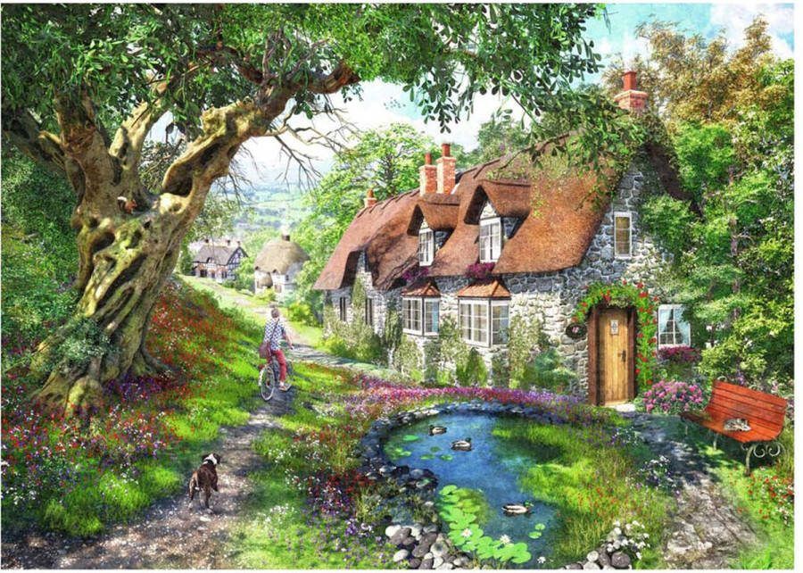 Ravensburger puzzel Flower Hill Lane Legpuzzel 1000 stukjes