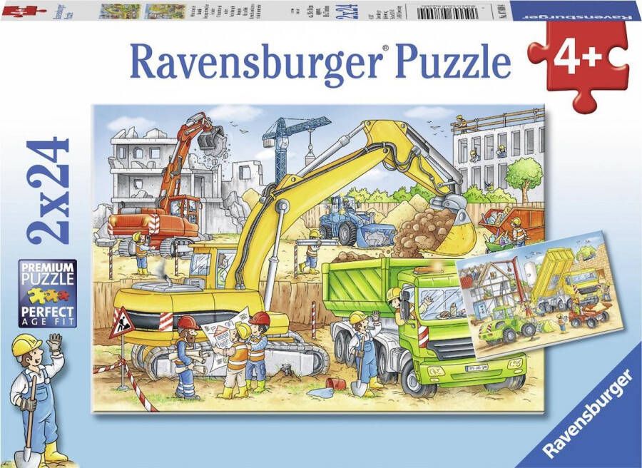 Ravensburger puzzel Hard aan het werk 2x24 stukjes kinderpuzzel