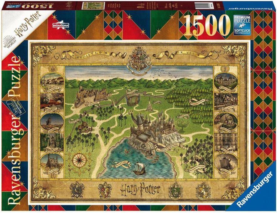 Ravensburger puzzel Harry Potter Hogwarts Map Legpuzzel 1500 stukjess