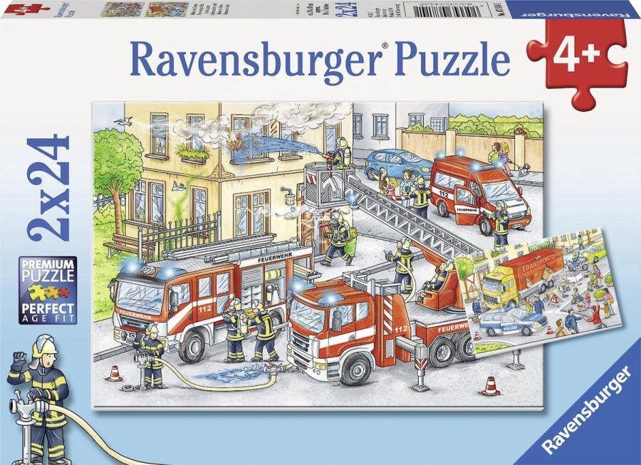 Ravensburger puzzel Helden aan het werk Twee puzzels van 24 stukjes kinderpuzzel