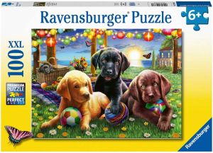 Ravensburger puzzel Honden picknick Legpuzzel 100 stukjes