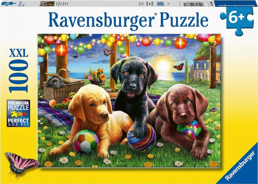 Ravensburger puzzel Honden picknick Legpuzzel 100 stukjes