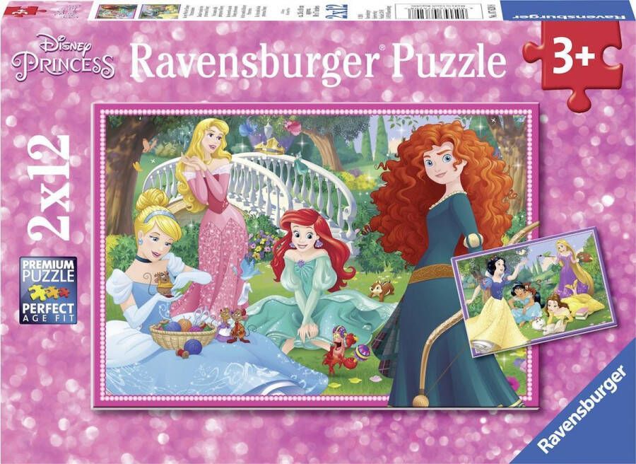 Ravensburger puzzel In de wereld van de Disney prinsessen 2x12 stukjes kinderpuzzel