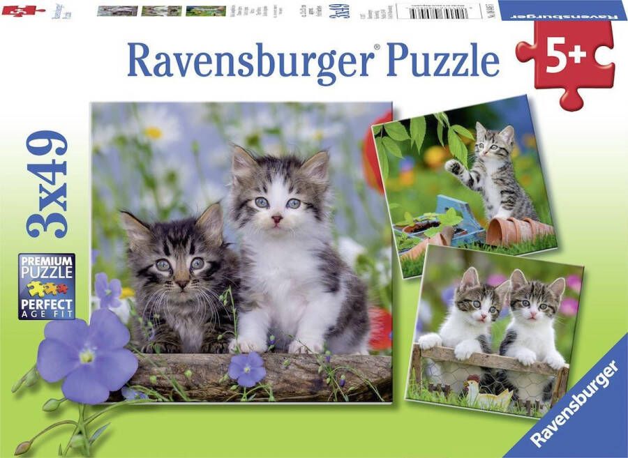 Ravensburger puzzel katten Drie puzzels 49 stukjes kinderpuzzel