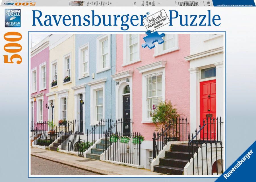 Ravensburger puzzel Kleurrijke huizen in Londen Legpuzzel 500 stukjes