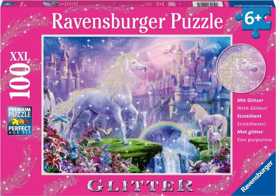 Ravensburger puzzel Koninkrijk van de Eenhoorns (glitter) Legpuzzel 100 stukjes