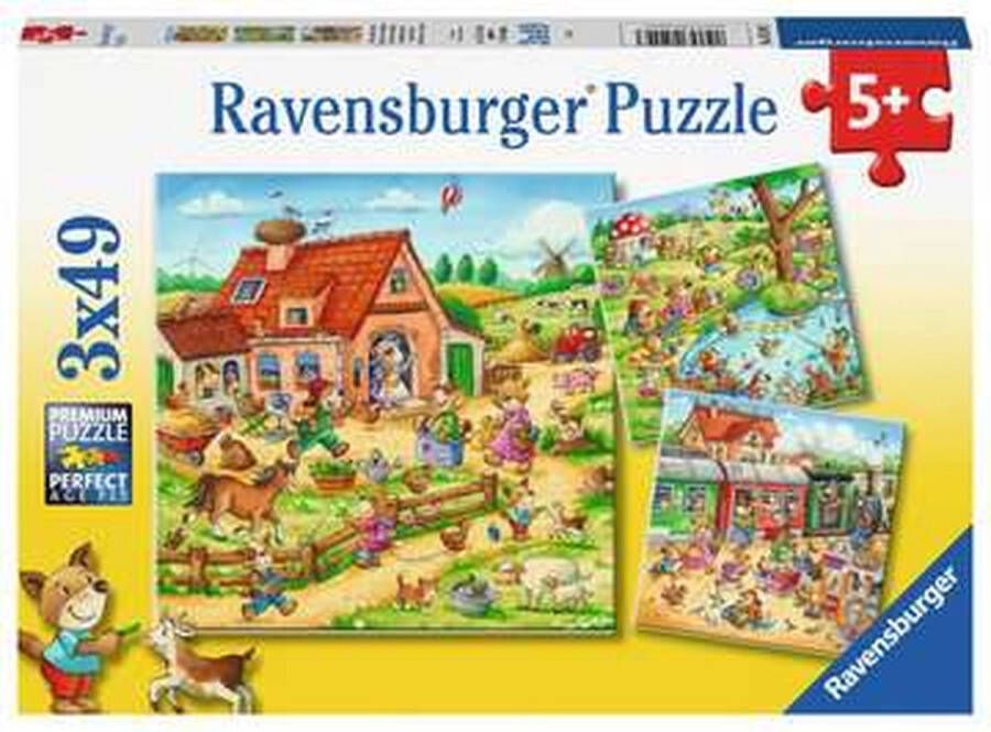 Ravensburger puzzel Landelijke Vakantie Legpuzzel 3x49 stukjes