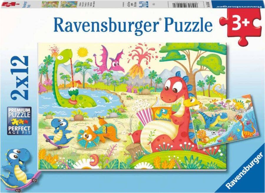 Ravensburger puzzel Lievelingsdino's Twee puzzels 12 stukjes kinderpuzzel